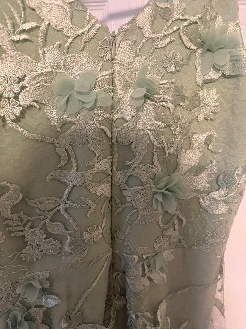Dress the Population Sage Green Floral Lace Midi Dress - Picture 7 of 11